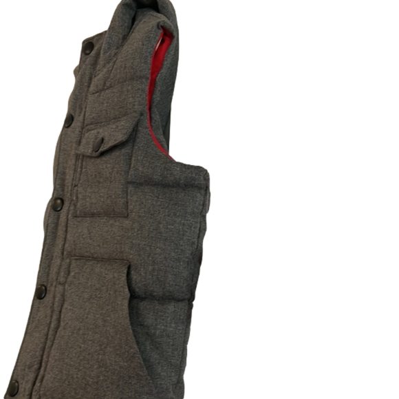 NWOT Old Navy Boys gray/red Puffer Vest with hood Size boys Small 6/7 NWOT - Picture 2 of 5